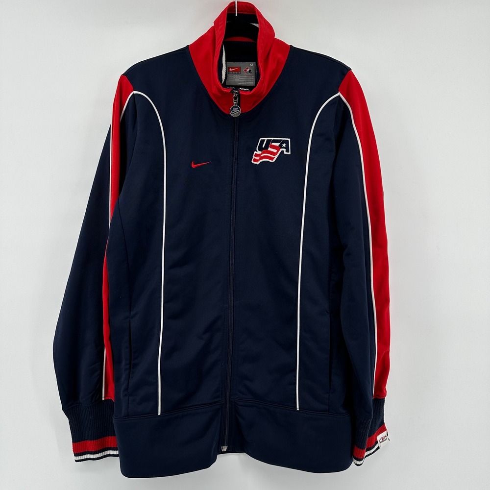 Nike Team USA Hockey Track Jacket Mens Medium Navy Blue Full Zip 21972X